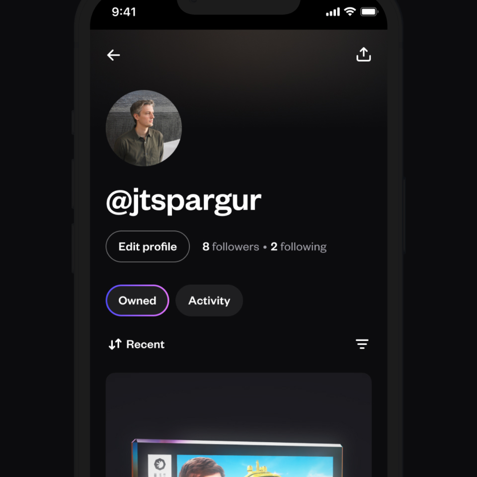 JellyX community — creator profile and following